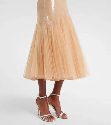 David Koma Sequined tulle gown | Thumbnail 5