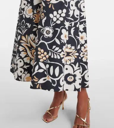 La DoubleJ Breakfast ruffled cotton poplin midi dress | Thumbnail 3