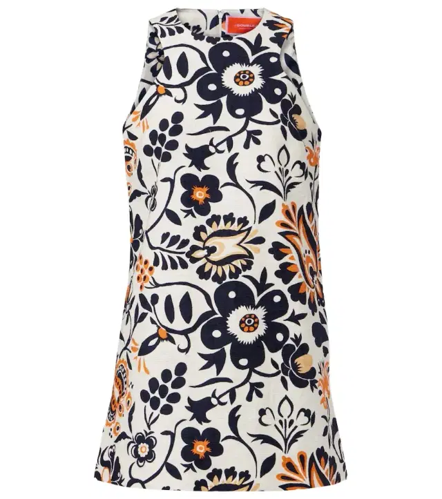 La DoubleJ Racer printed cotton poplin minidress
