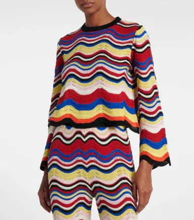 La DoubleJ Chevron crochet cotton top | Thumbnail 6