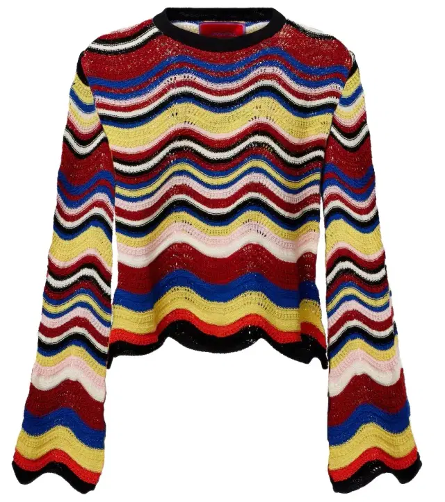 La DoubleJ Chevron crochet cotton top