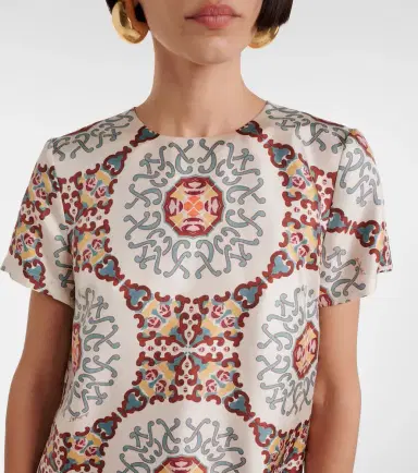 La DoubleJ Swing printed silk satin minidress | Thumbnail 2