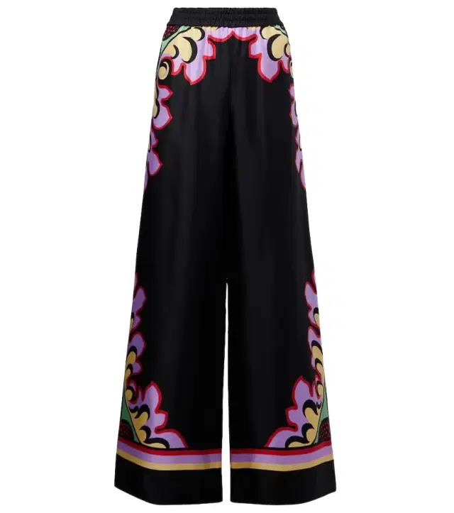 La DoubleJ Printed silk palazzo pants