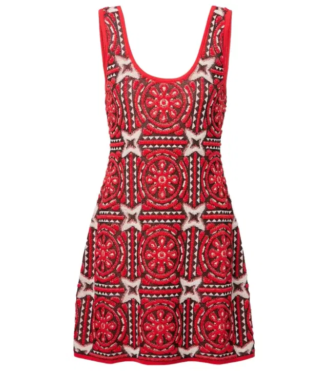 La DoubleJ Sole Star cotton-blend jacquard minidress