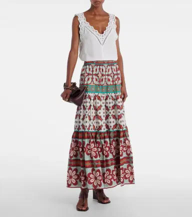 La DoubleJ Big printed tiered cotton maxi skirt | Thumbnail 2