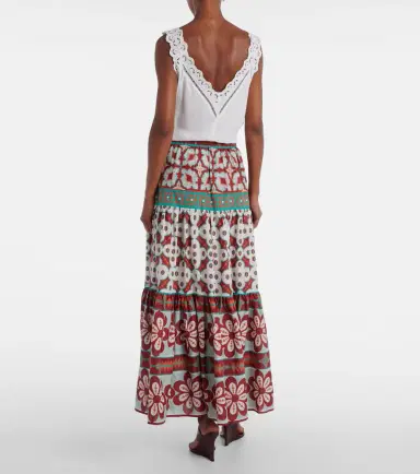 La DoubleJ Big printed tiered cotton maxi skirt | Thumbnail 5