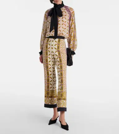 La DoubleJ Cerere printed tie-neck silk blouse | Thumbnail 2