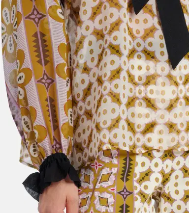 La DoubleJ Cerere printed tie-neck silk blouse | Thumbnail 3