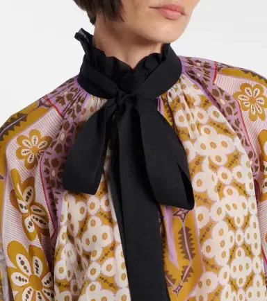 La DoubleJ Cerere printed tie-neck silk blouse | Thumbnail 6