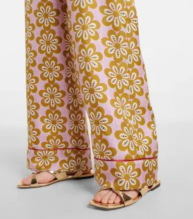 La DoubleJ Floral silk twill pajama pants | Thumbnail 3