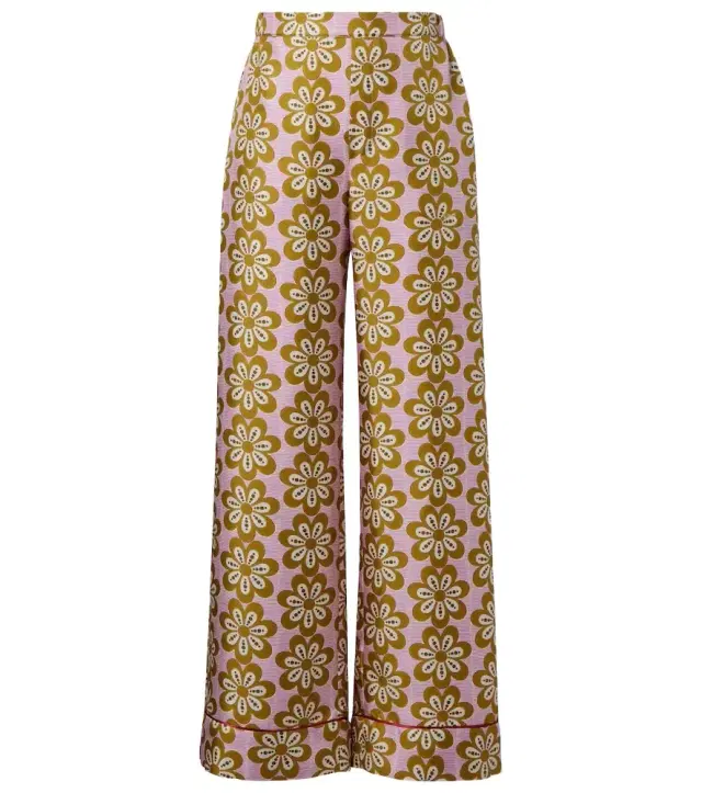 La DoubleJ Floral silk twill pajama pants