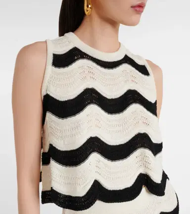La DoubleJ Chevron cotton crochet crop top | Thumbnail 4