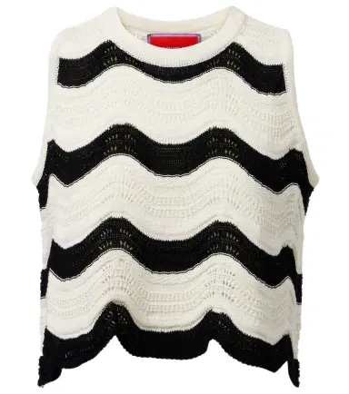 La DoubleJ Chevron cotton crochet crop top | Thumbnail 1
