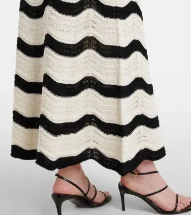 La DoubleJ Chevron cotton crochet midi skirt | Thumbnail 5