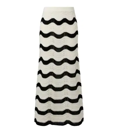 La DoubleJ Chevron cotton crochet midi skirt | Thumbnail 1
