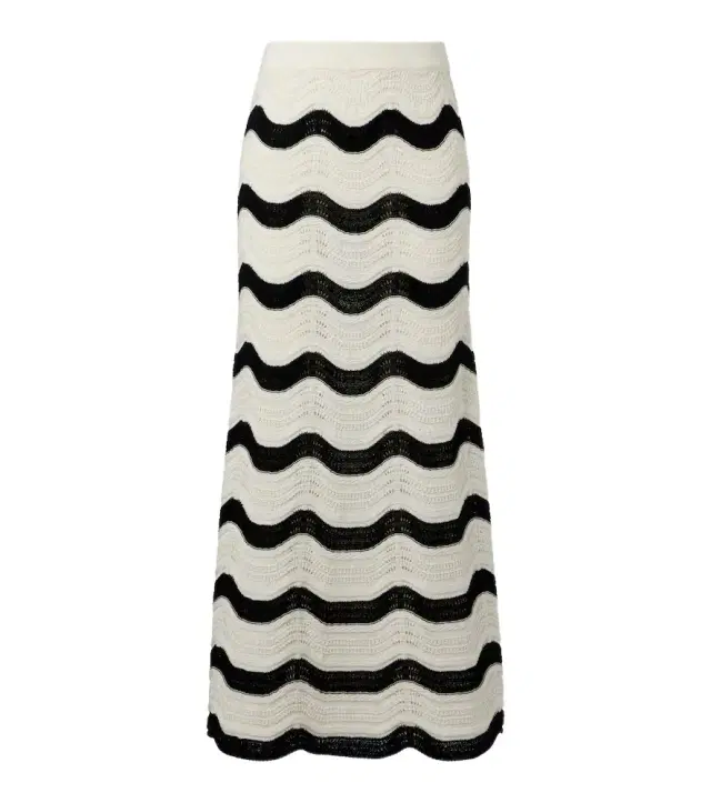 La DoubleJ Chevron cotton crochet midi skirt
