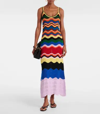 La DoubleJ Chevron crochet cotton maxi dress | Thumbnail 4
