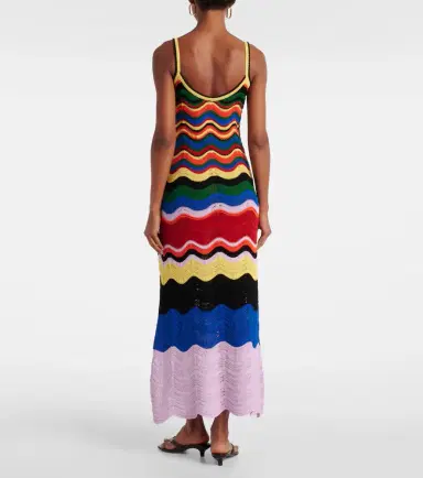 La DoubleJ Chevron crochet cotton maxi dress | Thumbnail 5