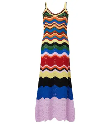 La DoubleJ Chevron crochet cotton maxi dress | Thumbnail 1