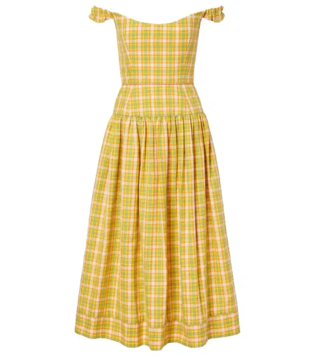 Markarian Giorgia checked cotton midi dress