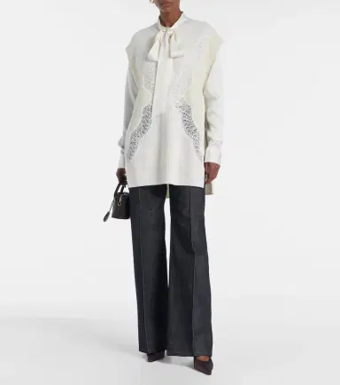 Stella McCartney Virgin wool lace sweater vest | Thumbnail 2