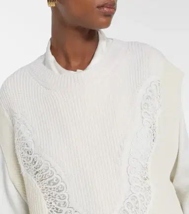 Stella McCartney Virgin wool lace sweater vest | Thumbnail 5