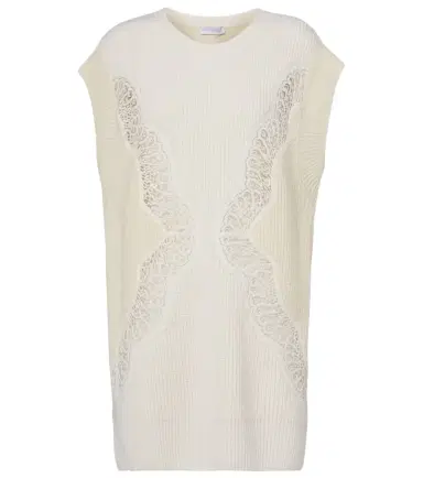 Stella McCartney Virgin wool lace sweater vest | Thumbnail 1