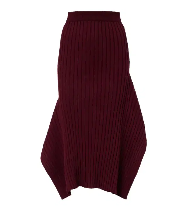 Stella McCartney Asymmetric ribbed-knit midi skirt