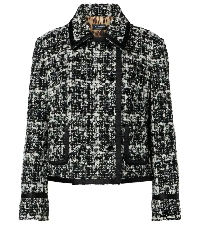 Dolce & Gabbana Checked double-breasted bouclé jacket