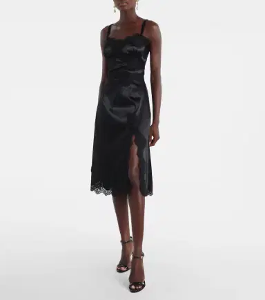 Dolce & Gabbana Lace-trimmed satin slip dress | Thumbnail 2