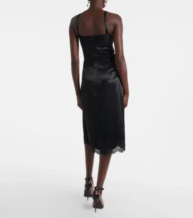 Dolce & Gabbana Lace-trimmed satin slip dress | Thumbnail 3