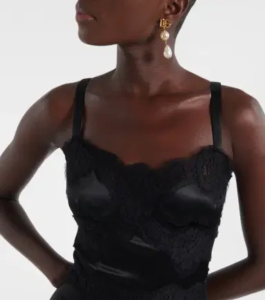 Dolce & Gabbana Lace-trimmed satin slip dress | Thumbnail 4