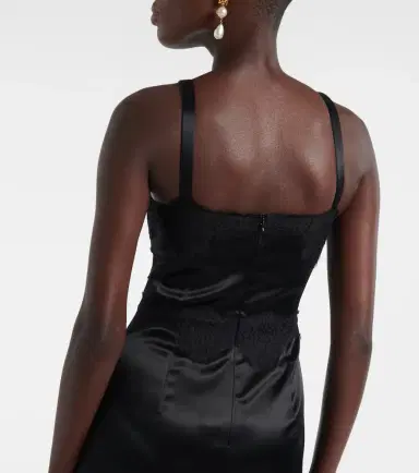 Dolce & Gabbana Lace-trimmed satin slip dress | Thumbnail 6