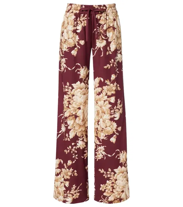 Dolce & Gabbana Floral silk-blend wide-leg pants