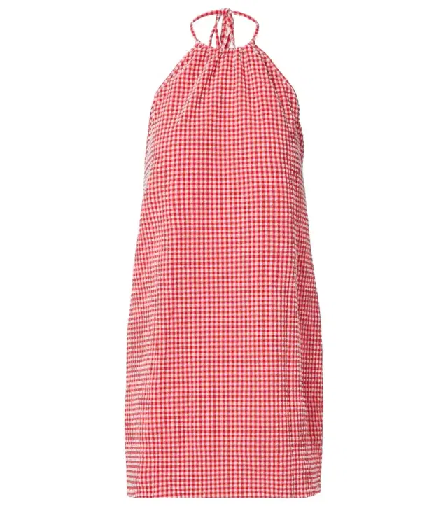 Hunza G Gingham seersucker halterneck minidress