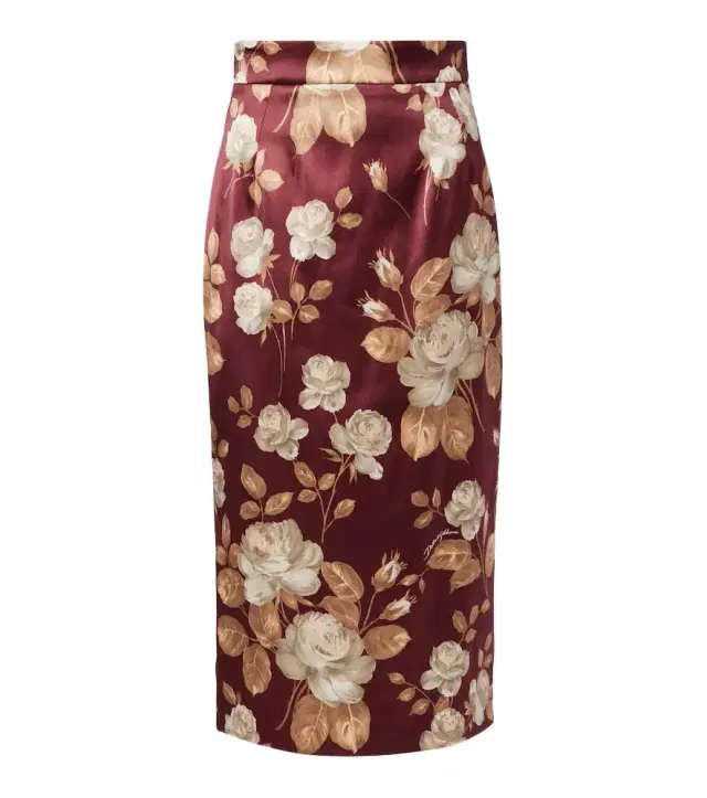 Dolce & Gabbana Floral high-rise satin midi skirt