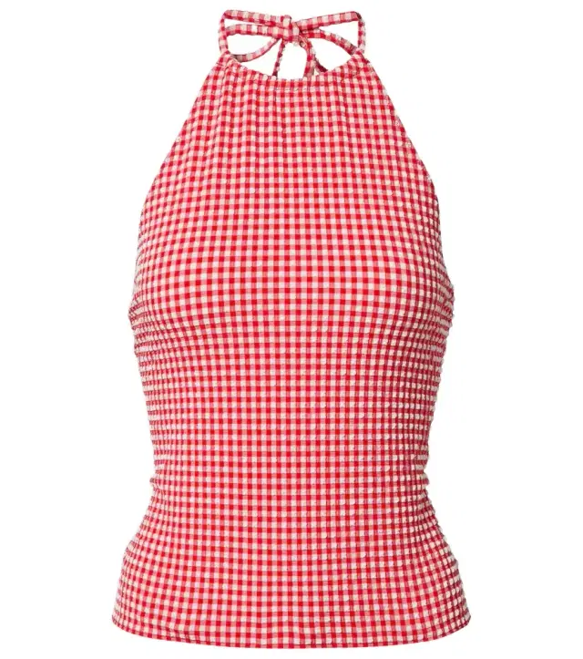 Hunza G Gingham seersucker top