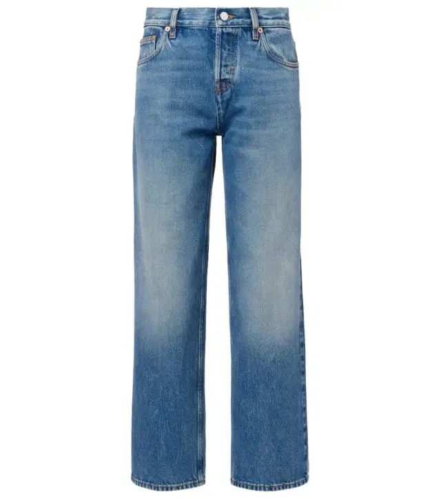 Mid-rise straight jeans