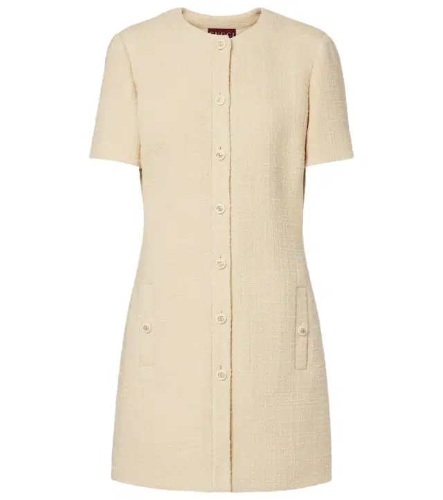 Double G wool-blend tweed minidress