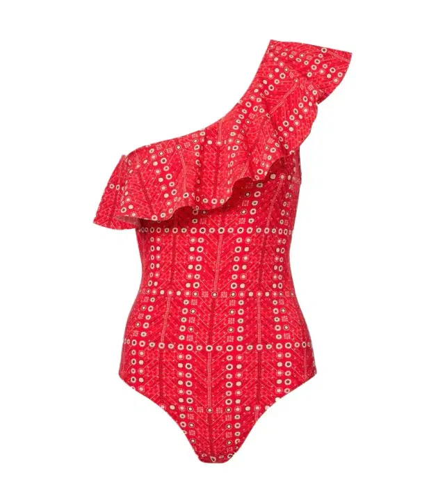 Marant Étoile Sicilya ruffled printed swimsuit