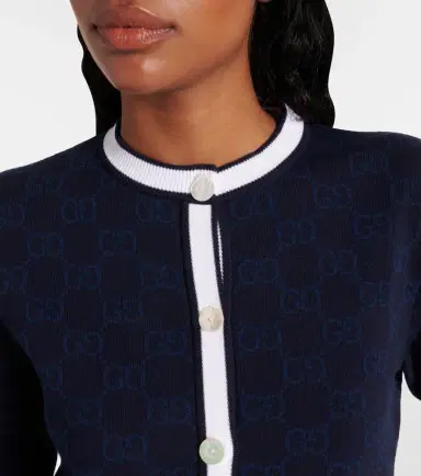 Gucci GG cotton intarsia cardigan | Thumbnail 3