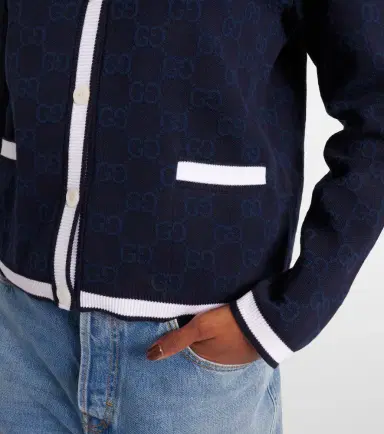 Gucci GG cotton intarsia cardigan | Thumbnail 4