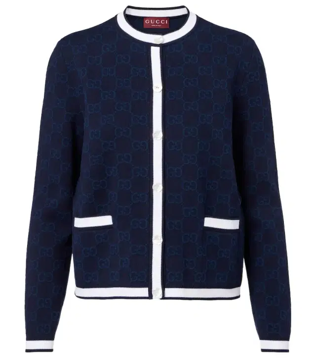 GG cotton intarsia cardigan
