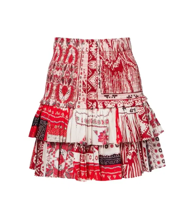 Marant Étoile Naomi shirred printed cotton miniskirt