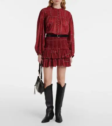 Marant Étoile Naomi ruffled printed cotton miniskirt | Thumbnail 4