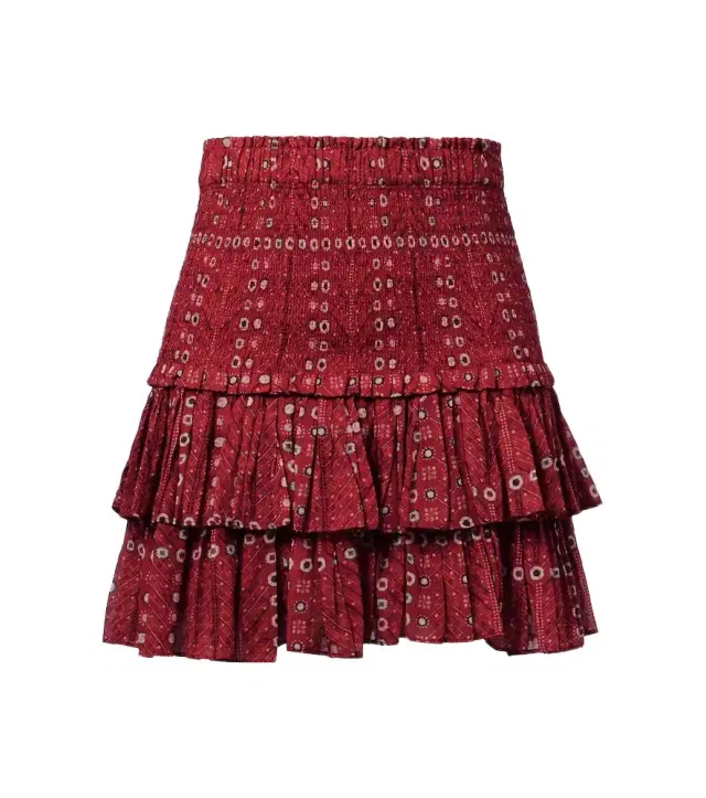 Marant Étoile Naomi ruffled printed cotton miniskirt