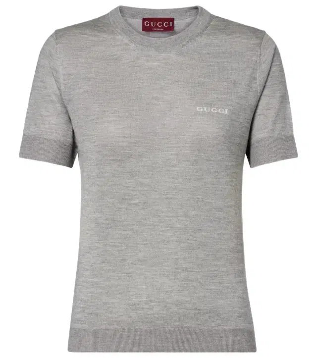 Logo knitted cashmere and silk T-shirt
