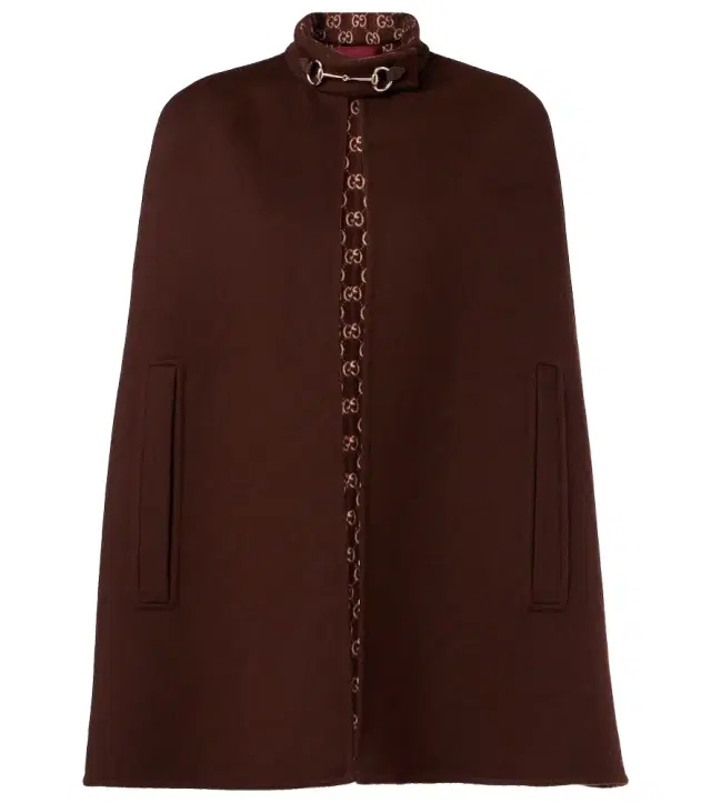 Horsebit wool cape