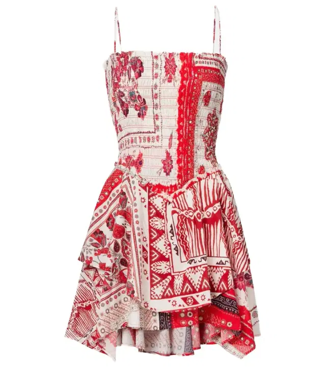 Marant Étoile Anka shirred printed cotton minidress