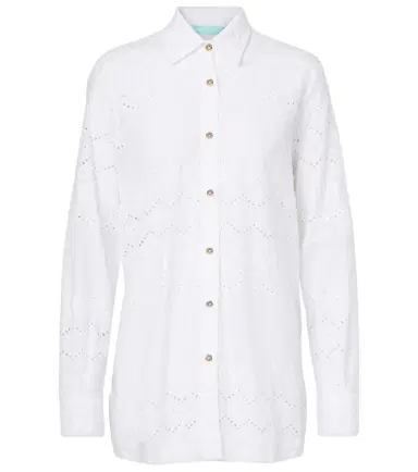 Melissa Odabash Orla broderie anglaise cotton shirt | Thumbnail 1